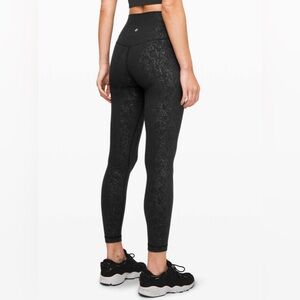 Lululemon Align Pant II 25" Floral Emboss Black Size 8